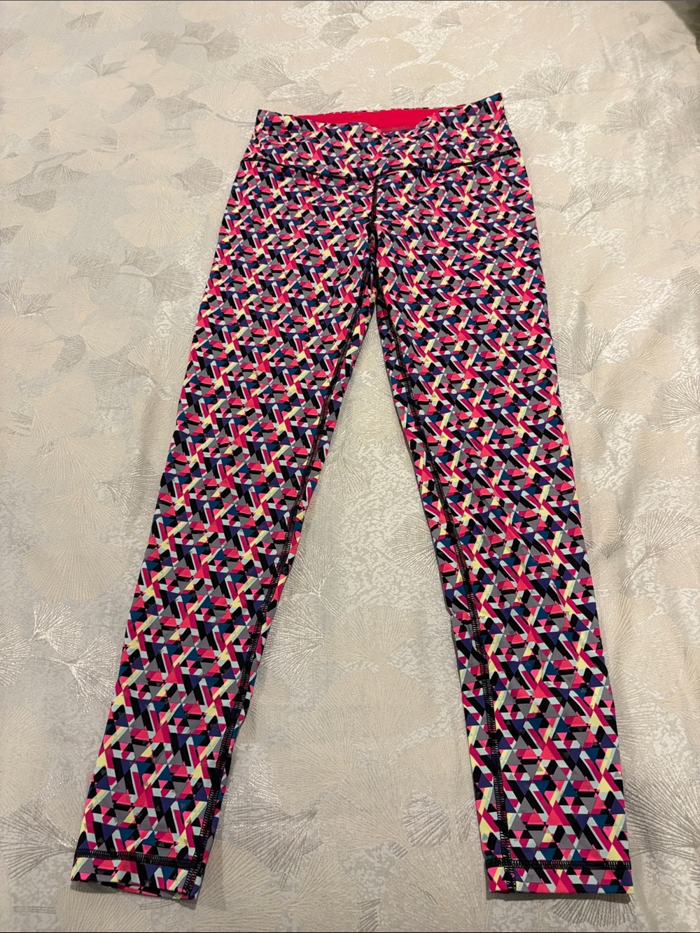 Victoria's Secret Geo-Print High-Rise Leggings in Pink, Navy & White